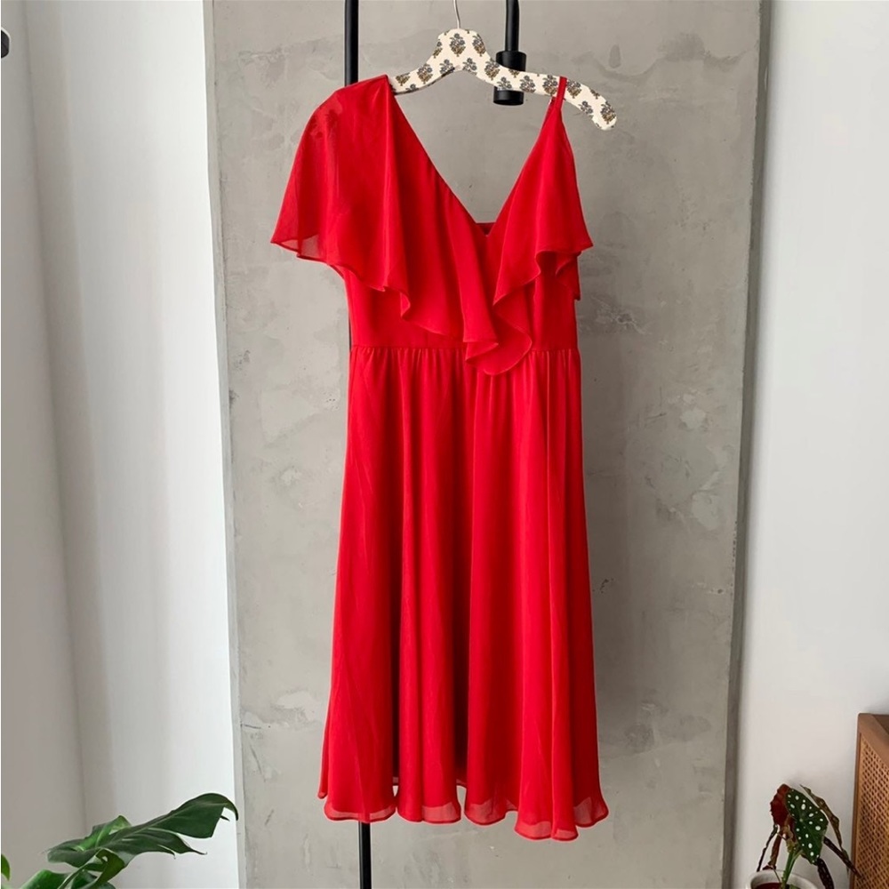 Asymmetrical Ruffle Cocktail Dress